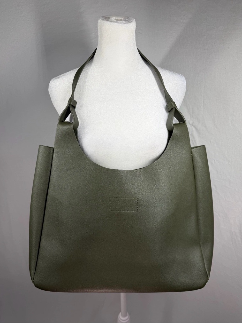 Neiman Marcus Olive Green Women's Tote Bag - Minimal Shoulder Handbag